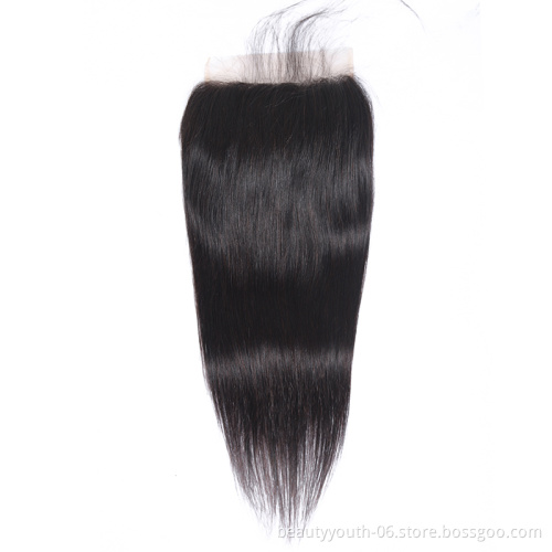 26 Inch Cheap Straight 100% Human Raw Virgin Indian Hair 3 Bundles With Lace Closure